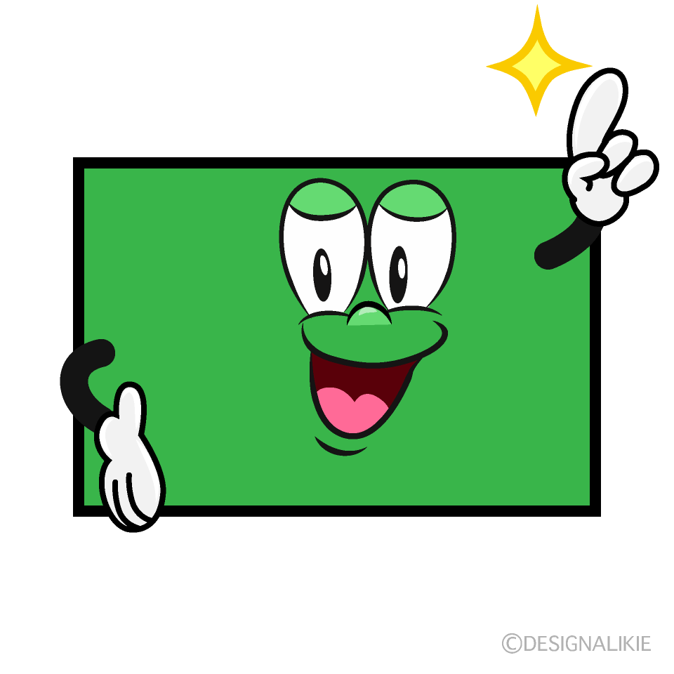 Posing Rectangle Cartoon Character Image
