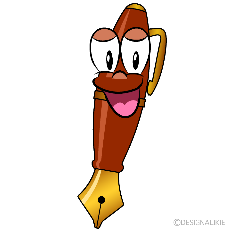 Smiling Fountain Pen Cartoon Character Image