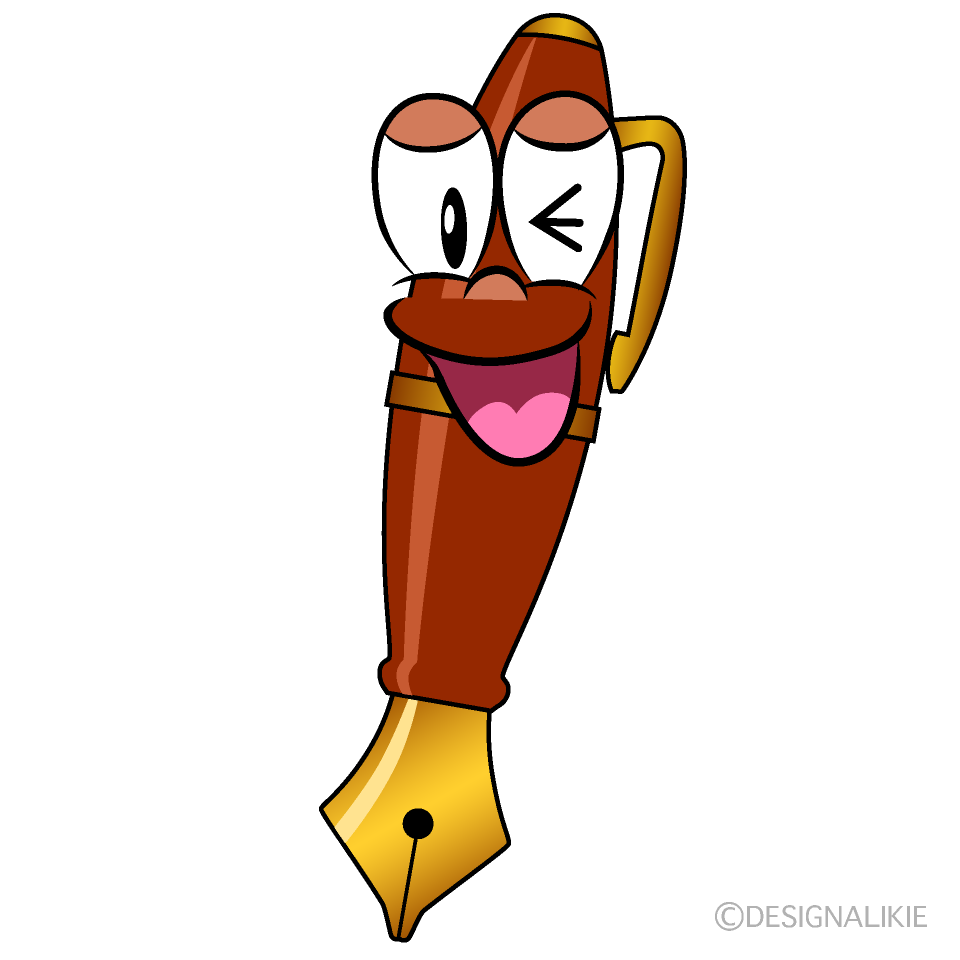 Laughing Fountain Pen Cartoon Character Image