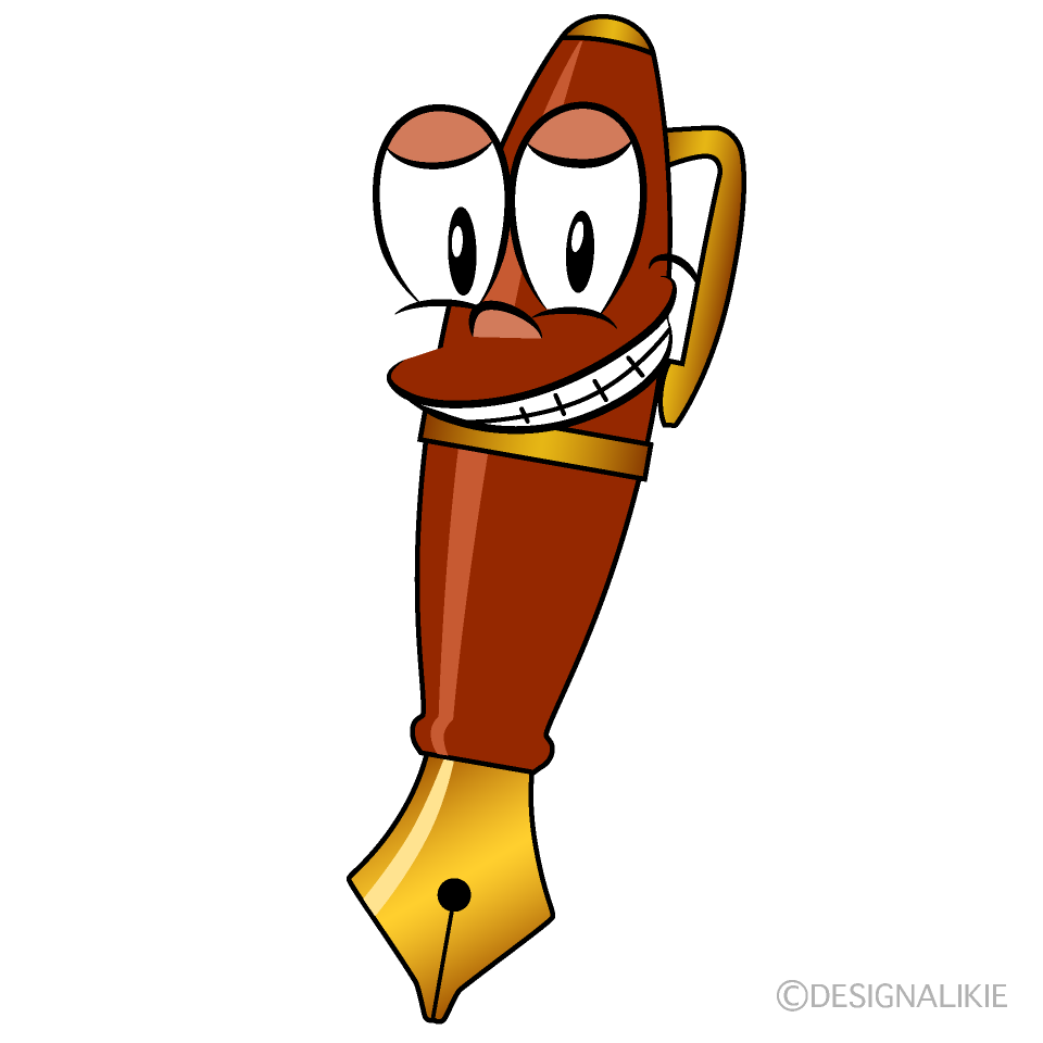 Grinning Fountain Pen Cartoon Character Image