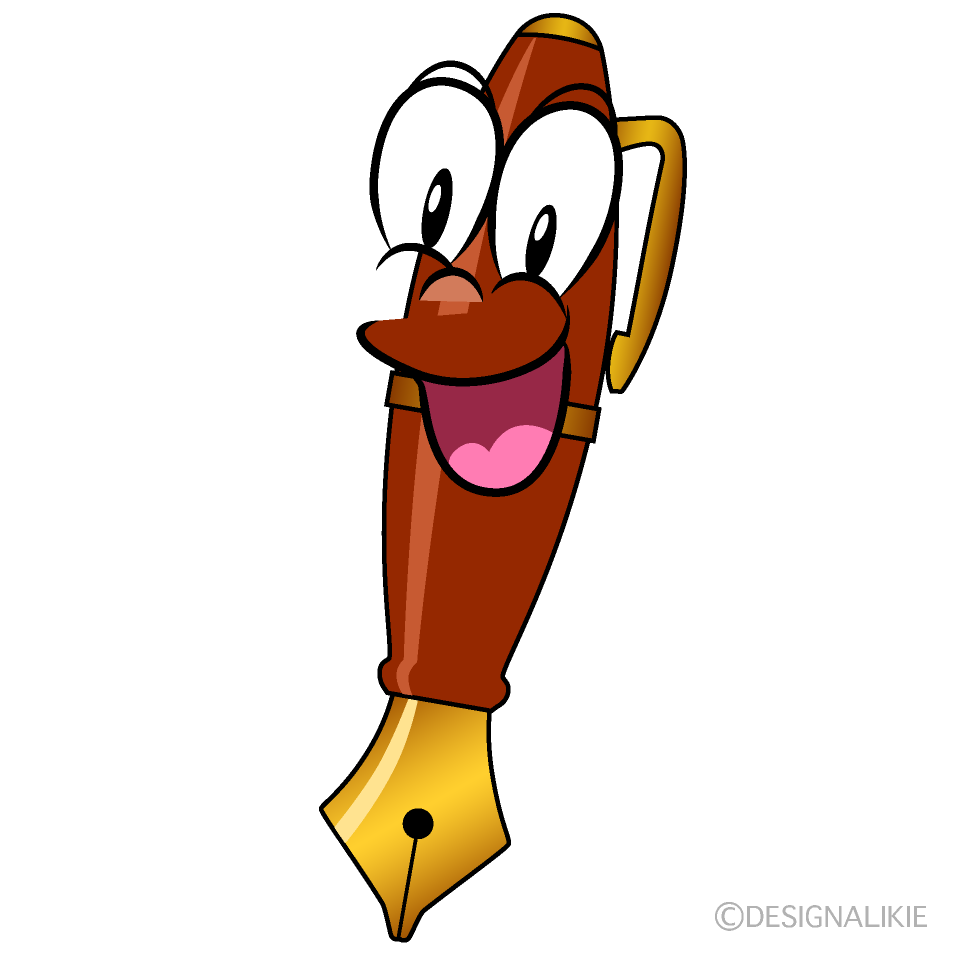 Surprising Fountain Pen Cartoon Character Image