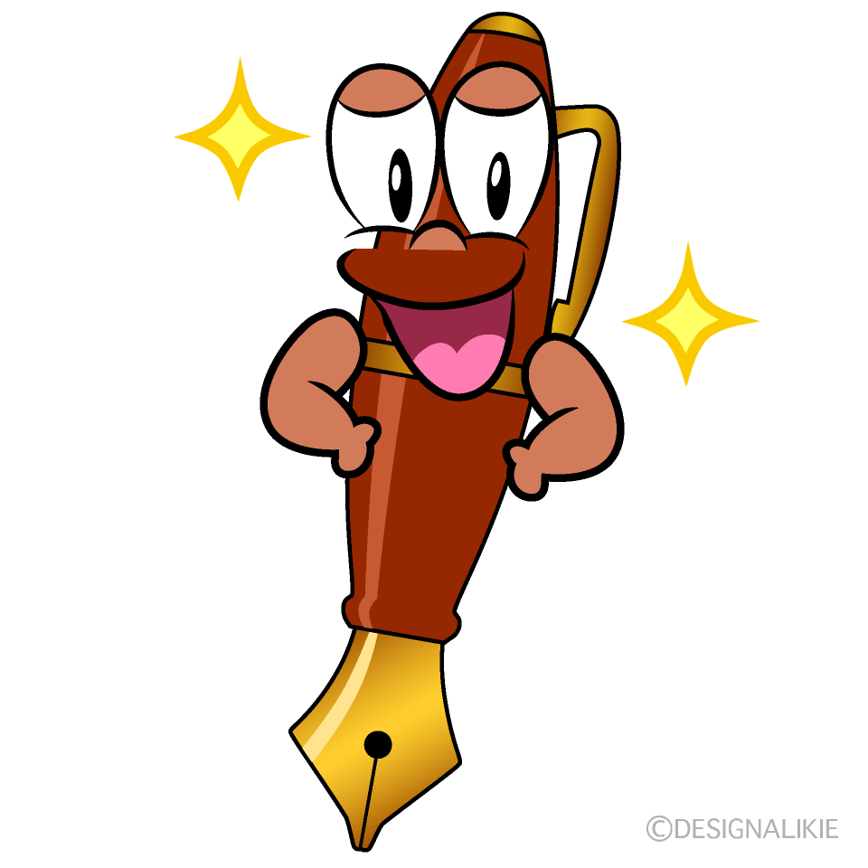 Glitter Fountain Pen Cartoon Character Image