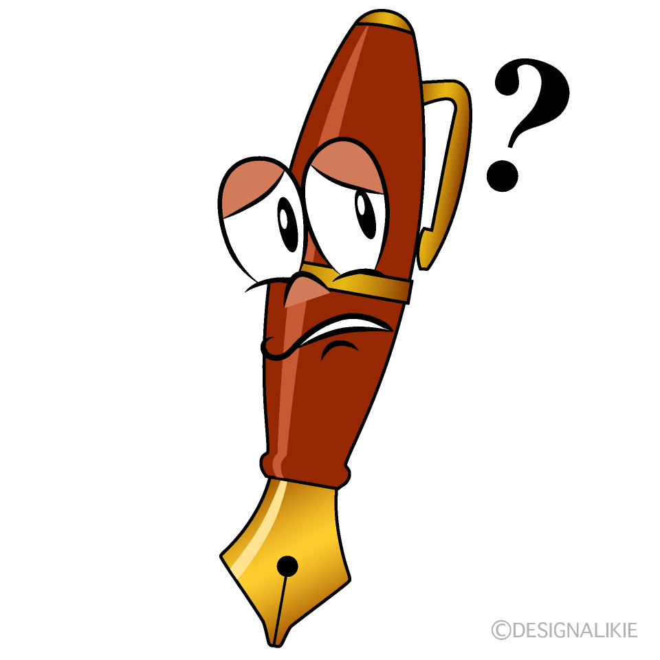 Thinking Fountain Pen Cartoon Character Image