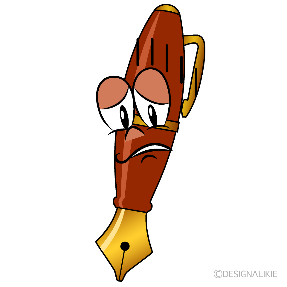 Depressed Fountain Pen Cartoon Character Image