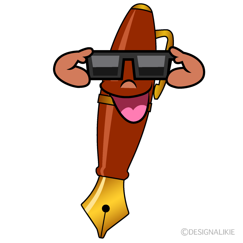Cool Fountain Pen Cartoon Character Image