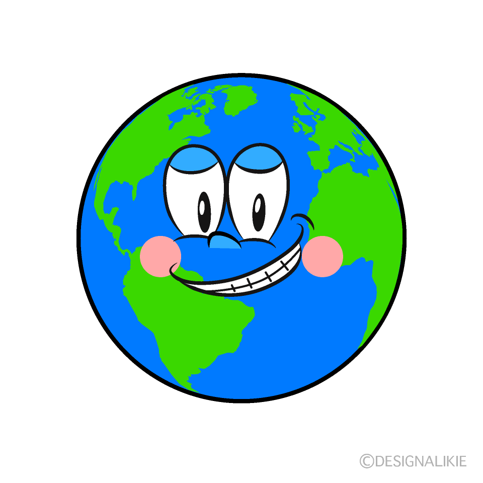 Ginning Earth Cartoon Character Image