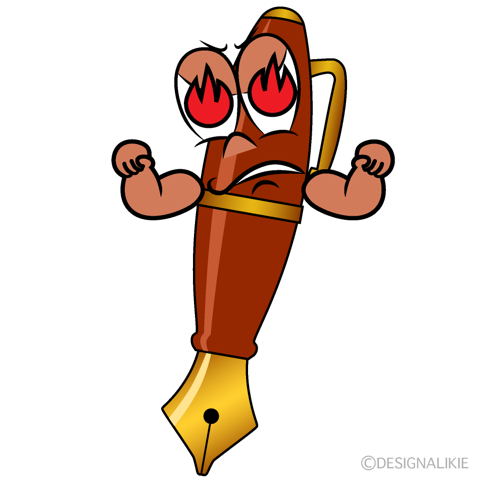 Enthusiasm Fountain Pen Cartoon Character Image