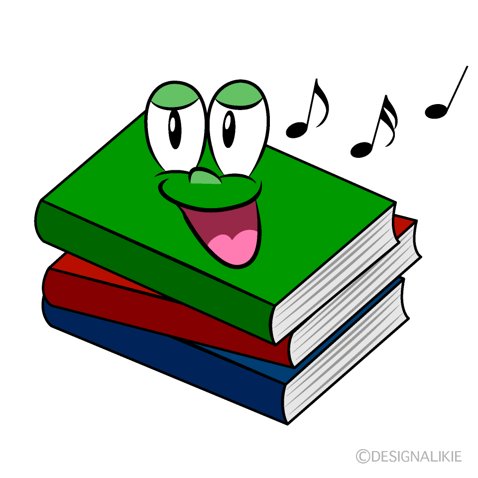 Singing Books Cartoon Character Image
