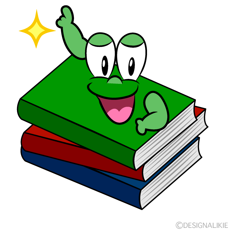 Posing Books Cartoon Character Image