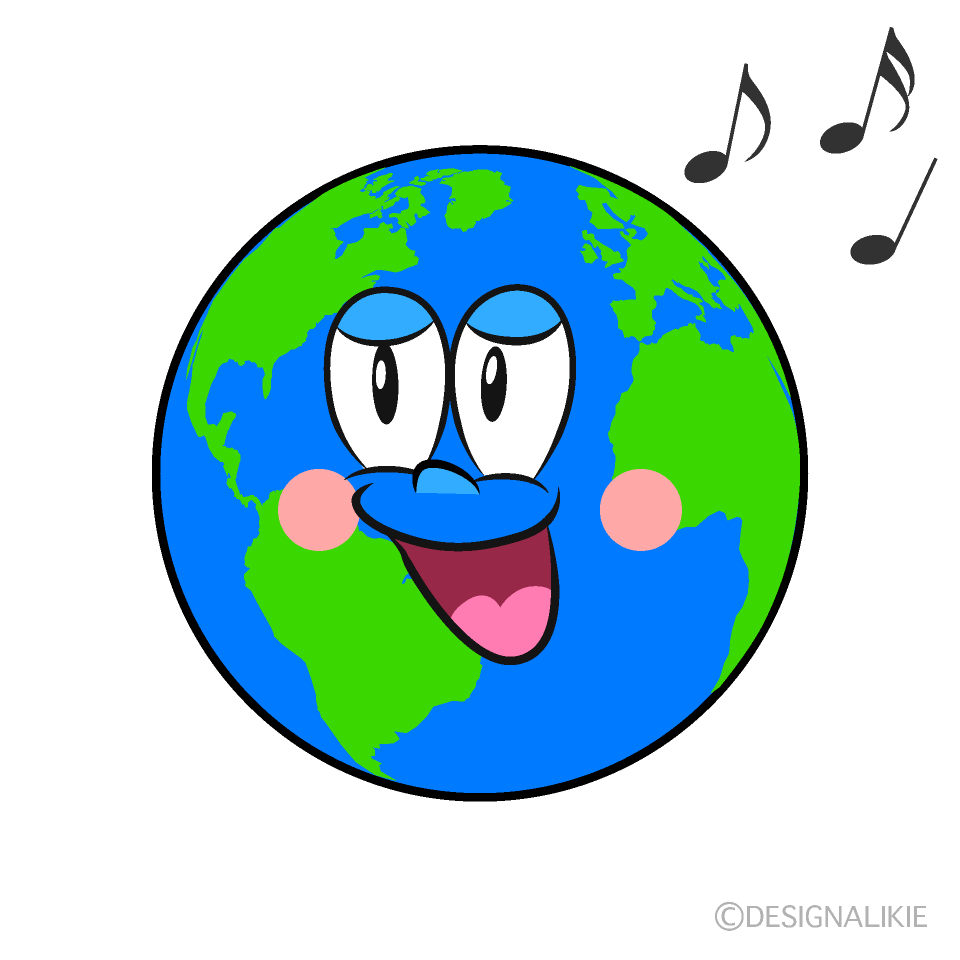 Singing Earth Cartoon Character Image