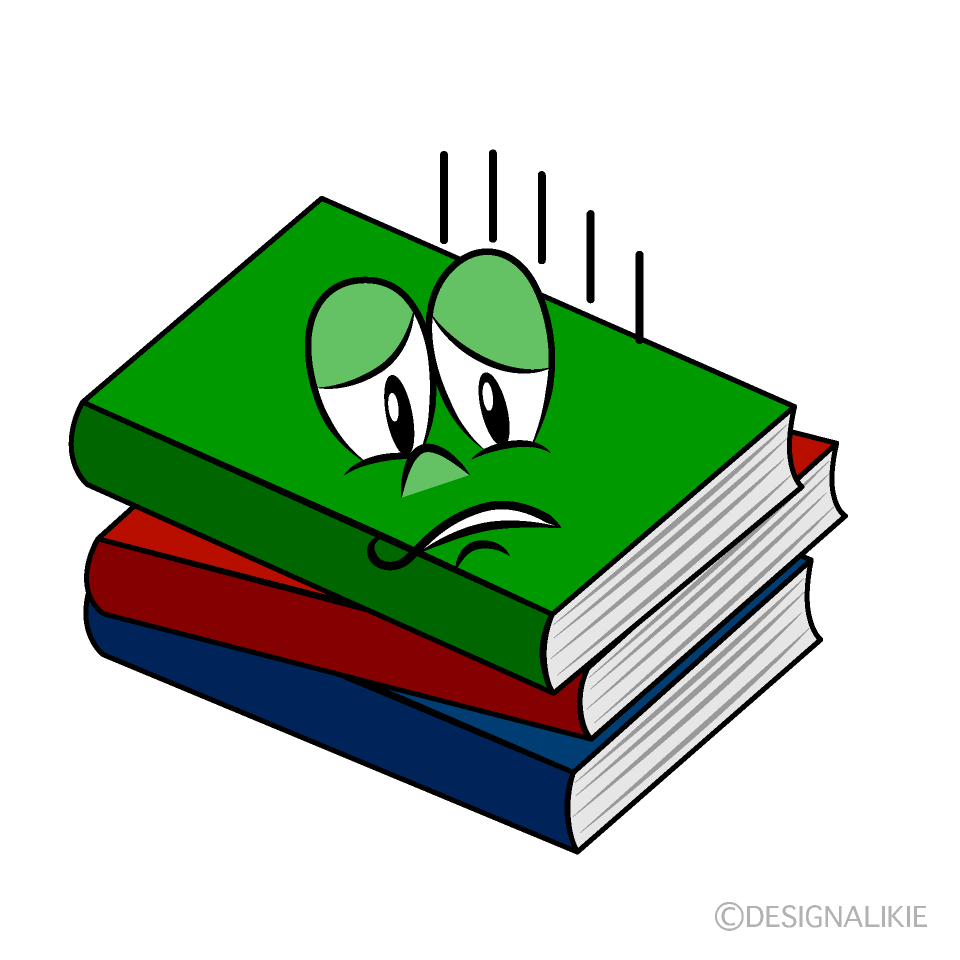 Depressed Books Cartoon Character Image