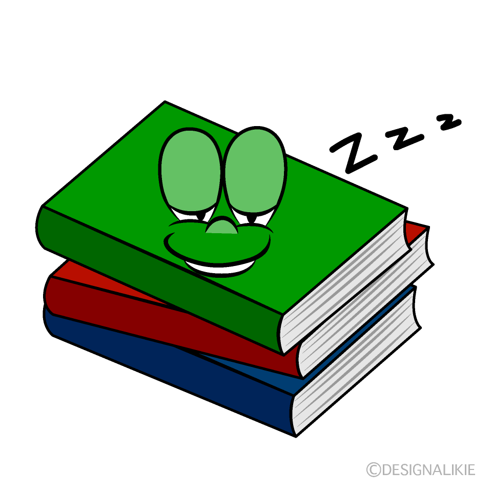 Sleeping Books Cartoon Character Image