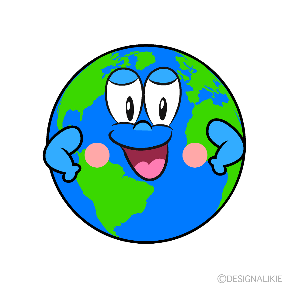 Confident Earth Cartoon Character Image