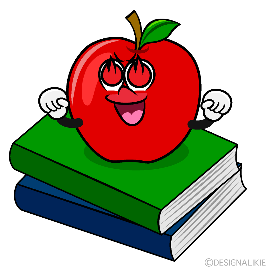 Manzana y Libro Entusiasmo Animado