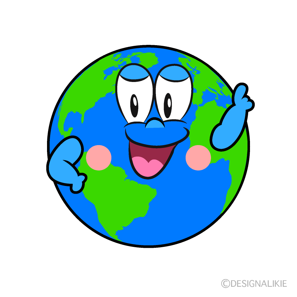 Posing Earth Cartoon Character Image