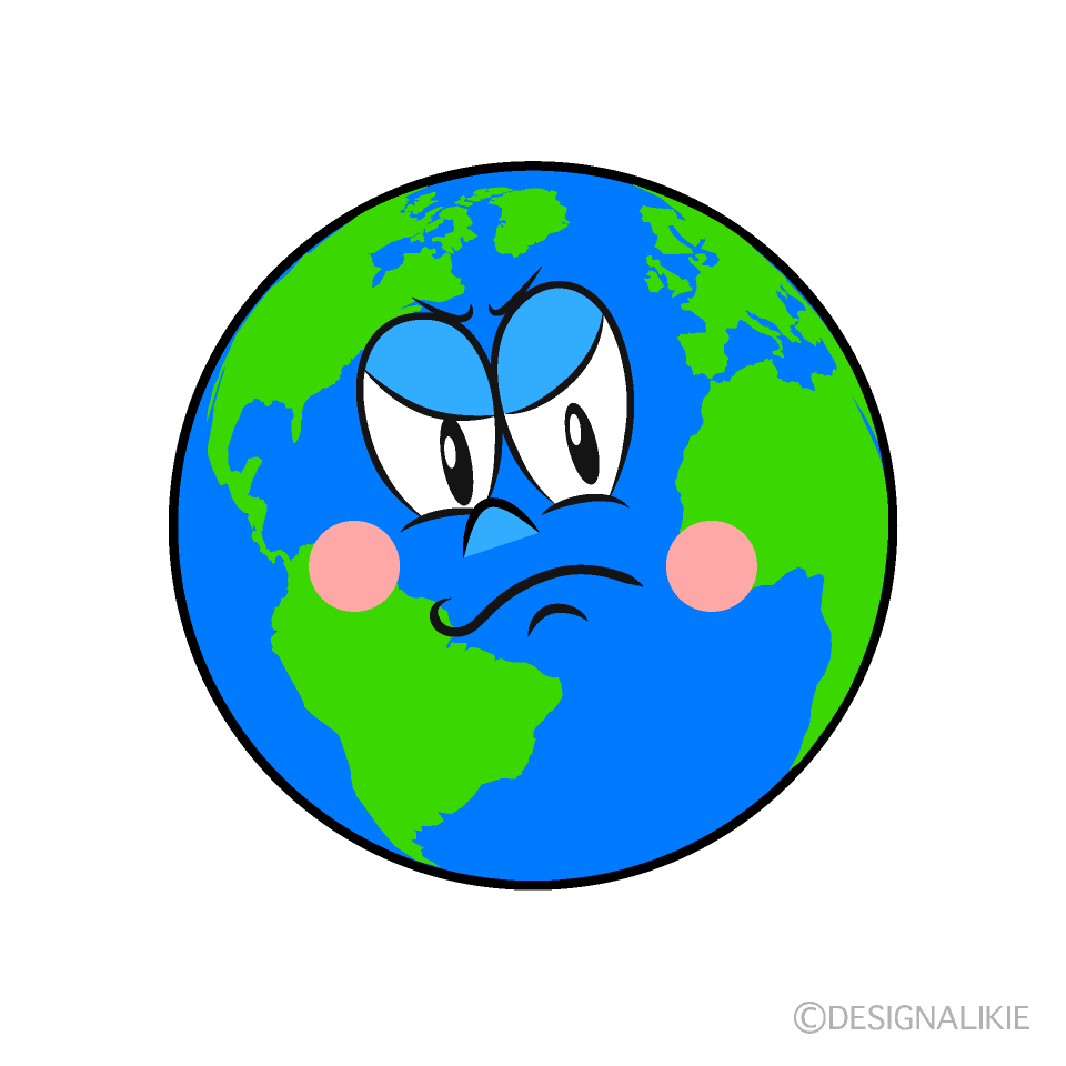Angry Earth Cartoon Character Image