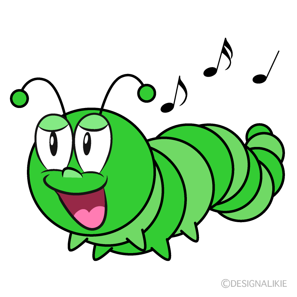 Singing Caterpillar Cartoon Character Image