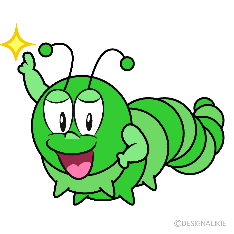 Posing Caterpillar Cartoon Character Image