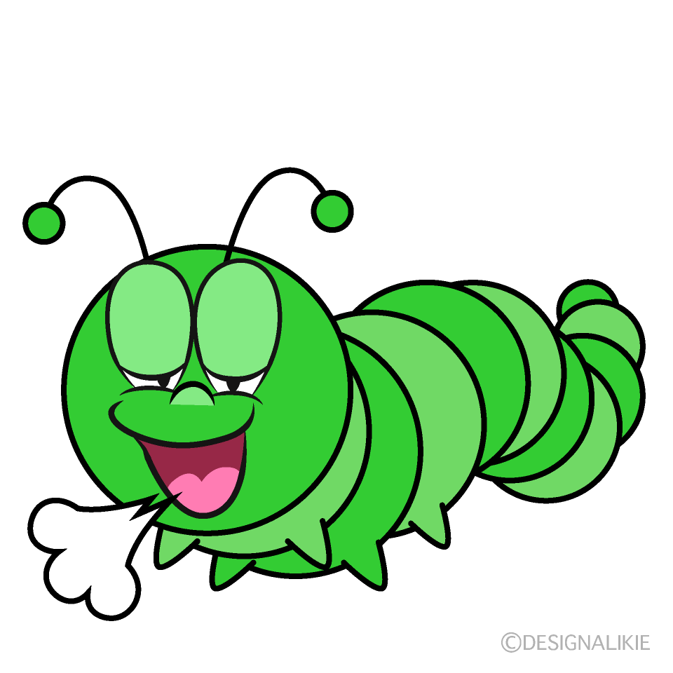 Relaxing Caterpillar Cartoon Character Image