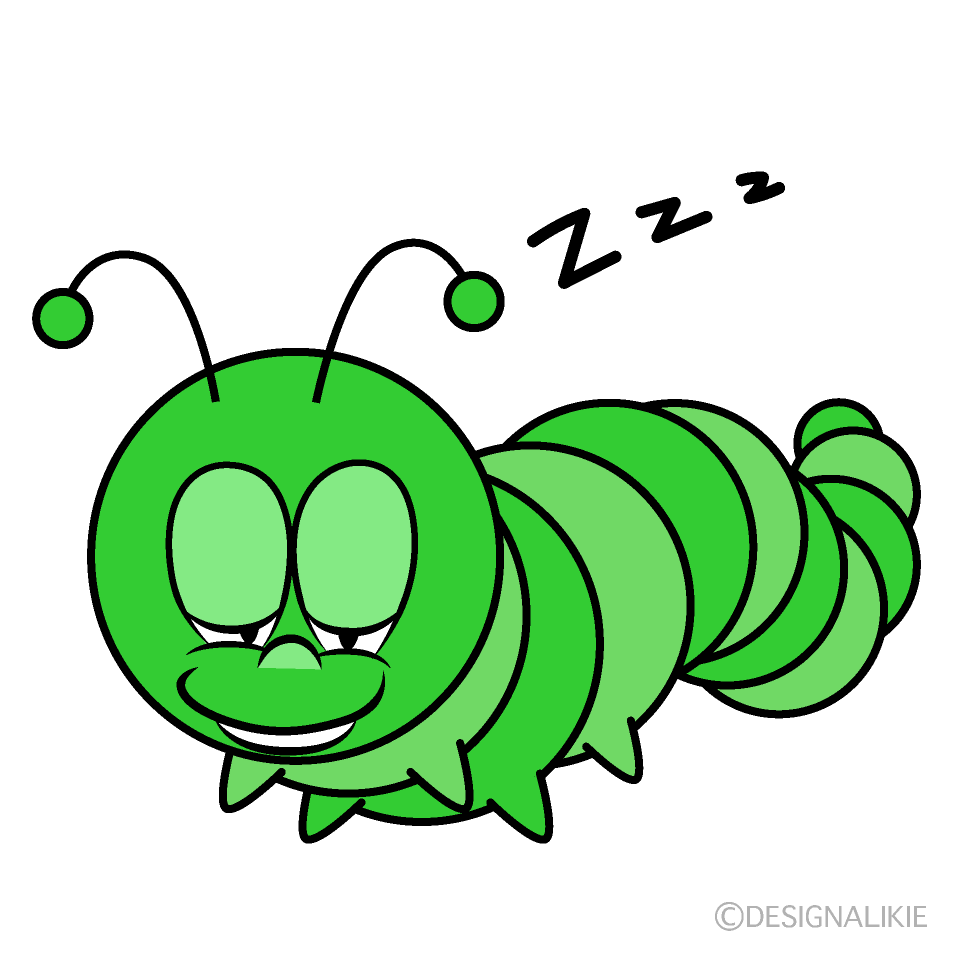 Sleeping Caterpillar Cartoon Character Image