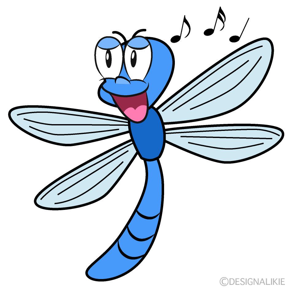 Singing Dragonfly Cartoon Character Image