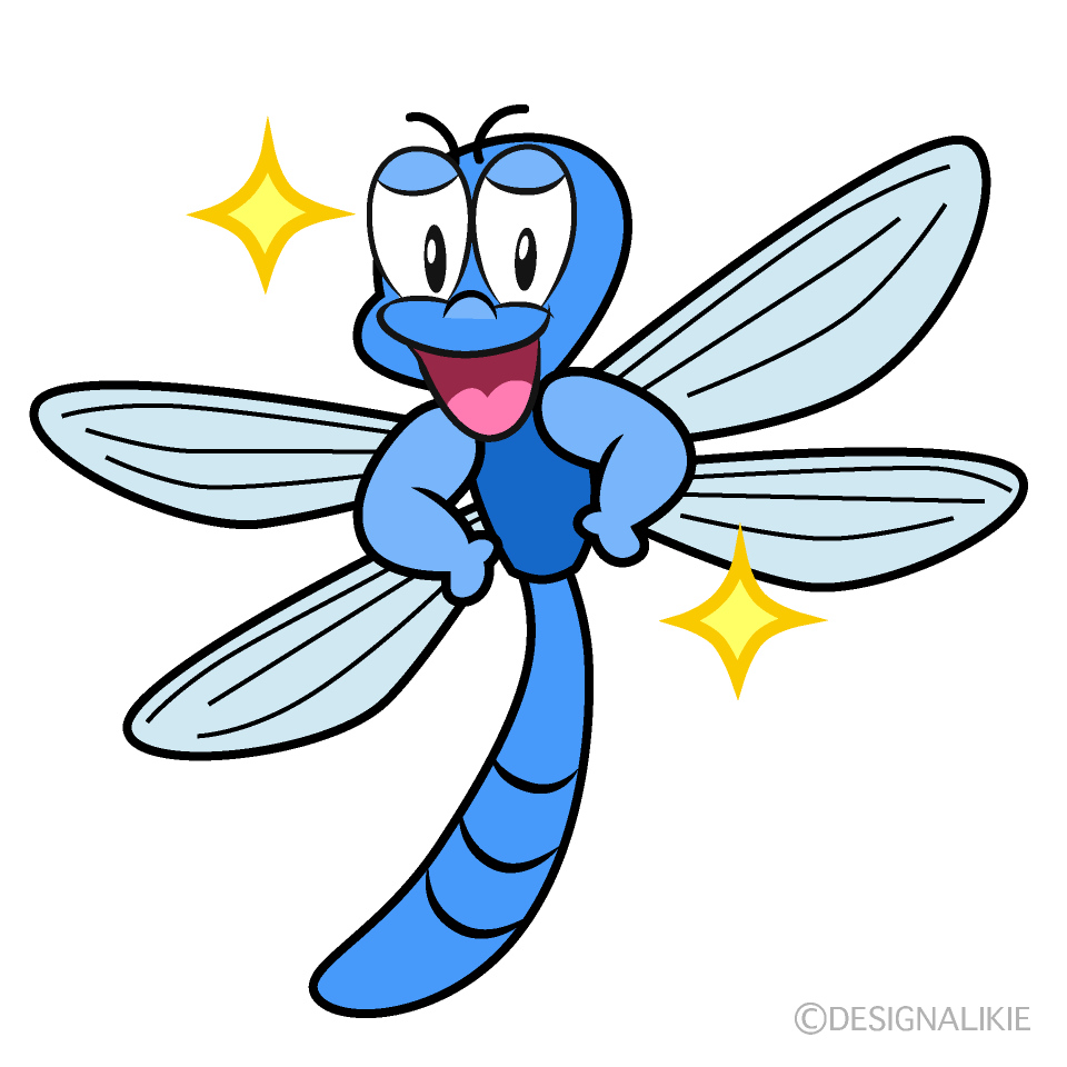 Glitter Dragonfly Cartoon Character Image