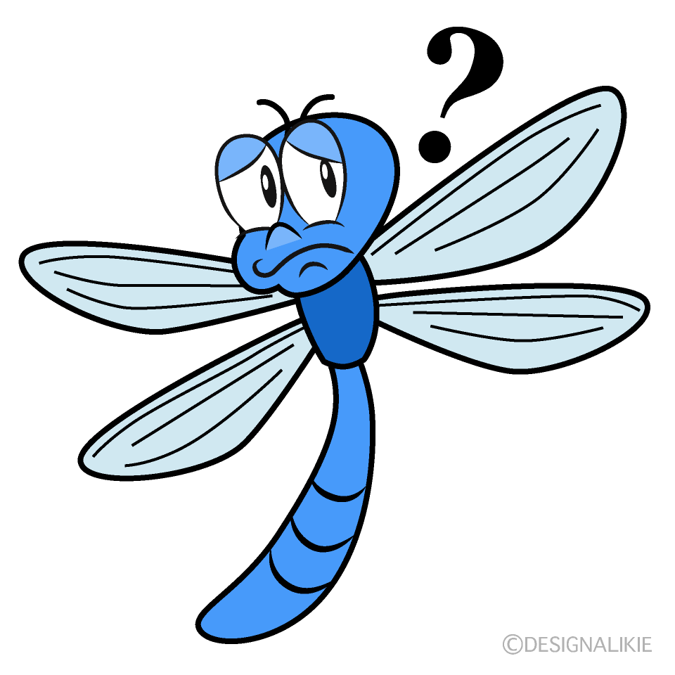 Thinking Dragonfly Cartoon Character Image
