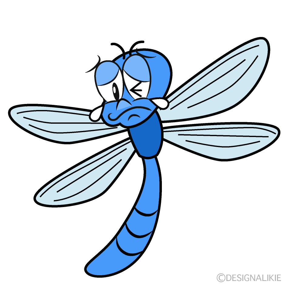 Crying Dragonfly Cartoon Character Image