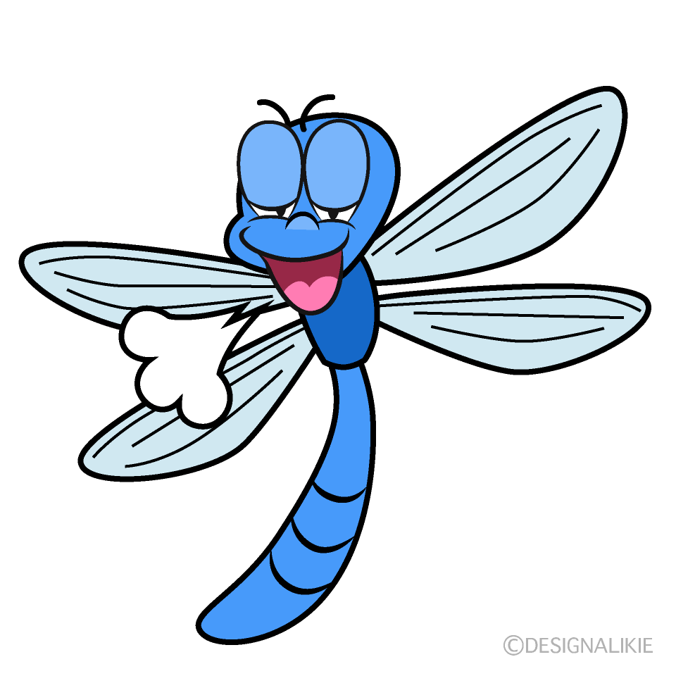 Relaxing Dragonfly Cartoon Character Image