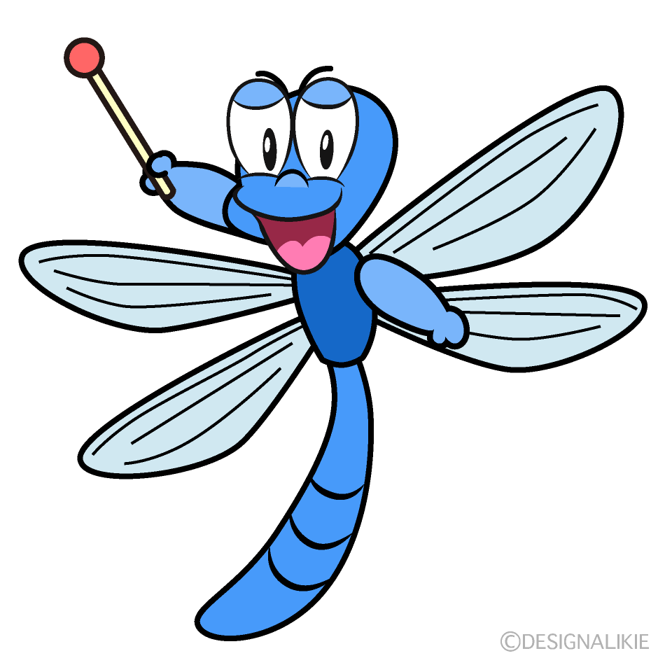 Speaking Dragonfly Cartoon Character Image