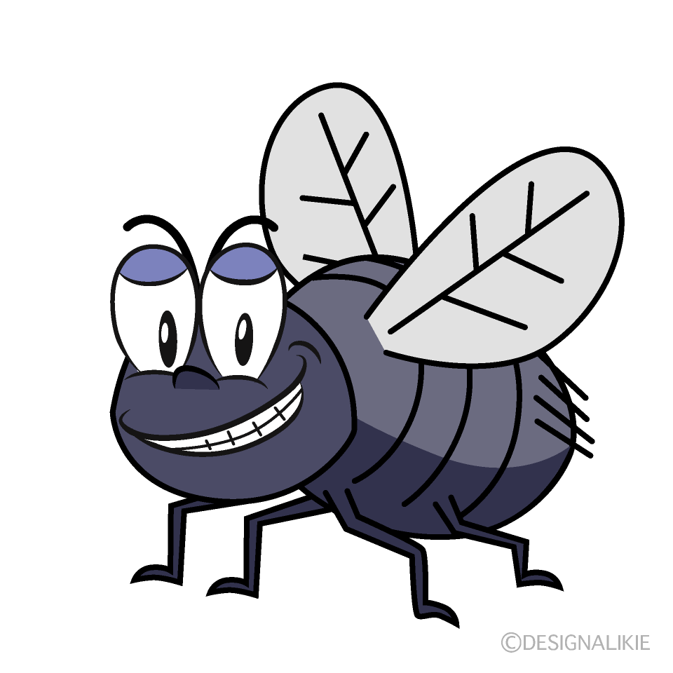 Grinning Fly Cartoon Character Image
