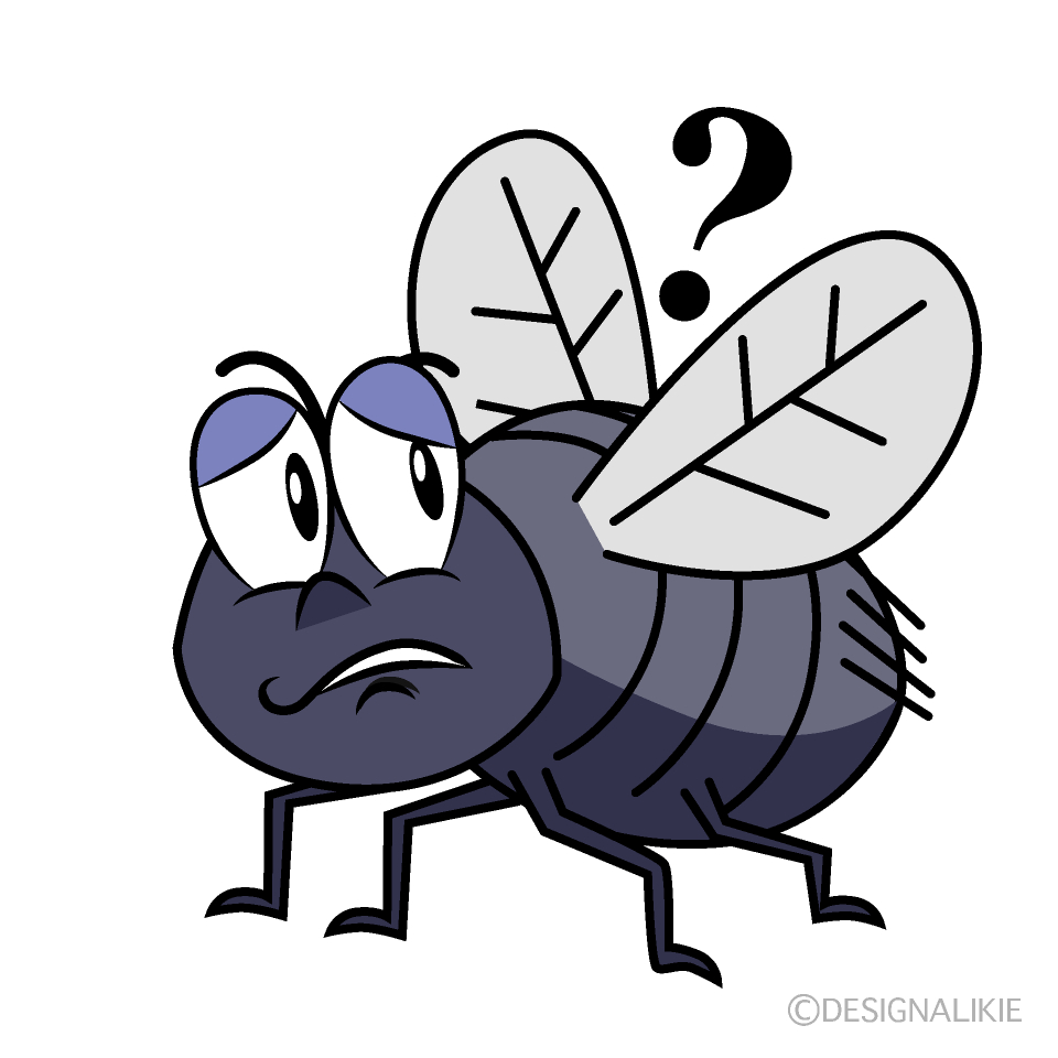 Thinking Fly Cartoon Character Image