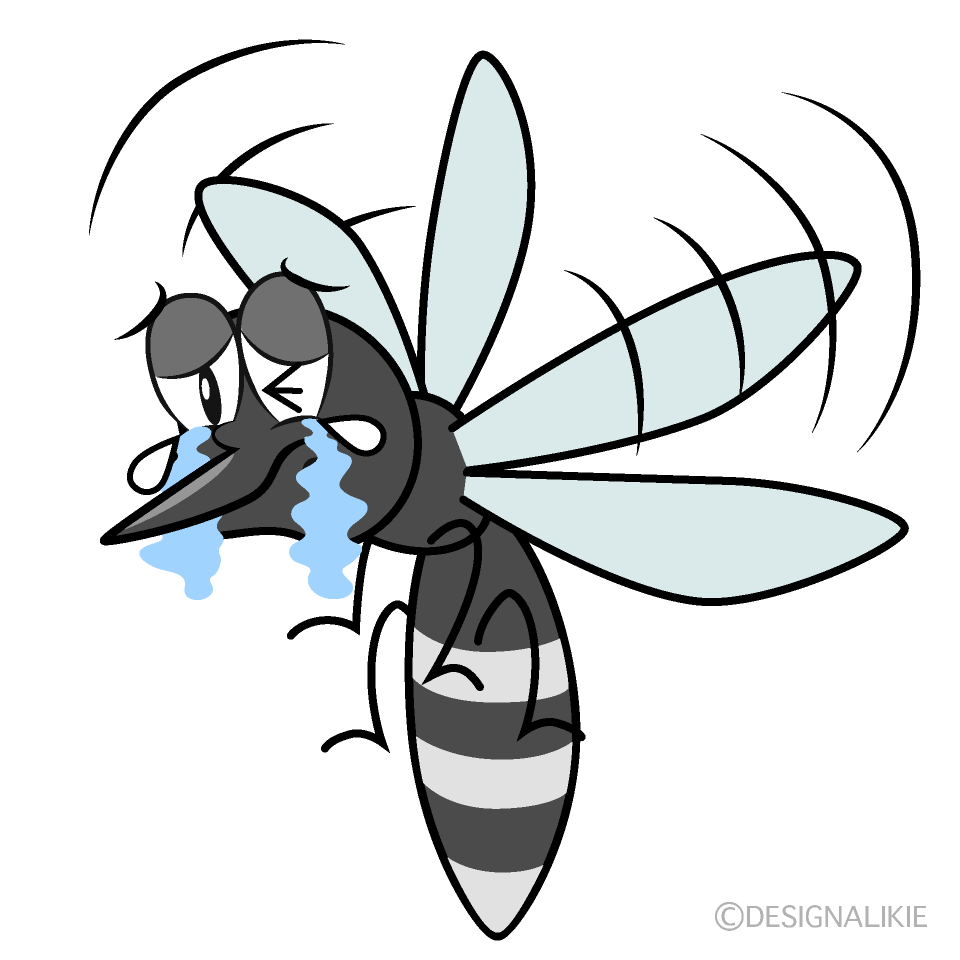 Crying Mosquito Cartoon Character Image