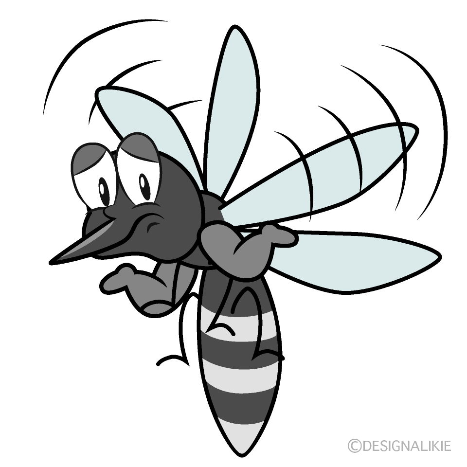 Troubled Mosquito Cartoon Character Image