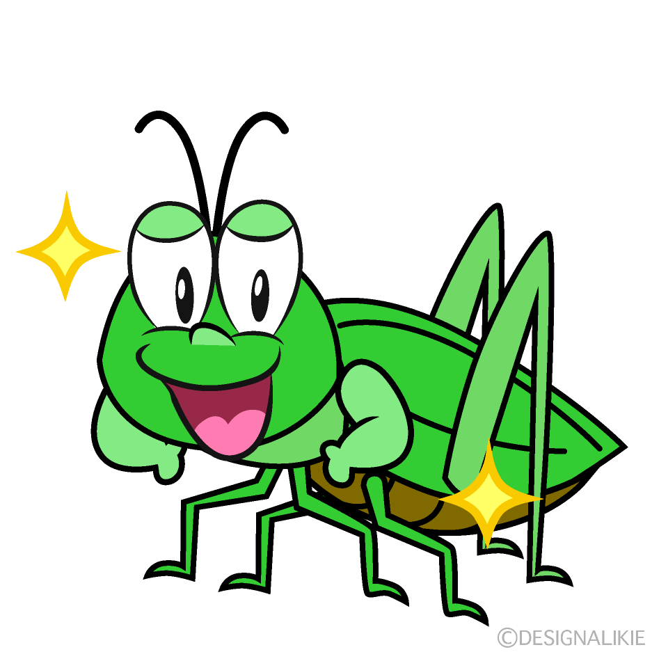 Glitter Grasshopper Cartoon Character Image