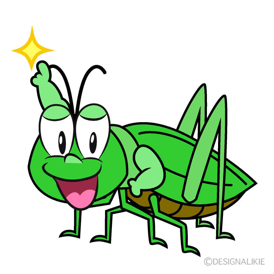 Posing Grasshopper Cartoon Character Image