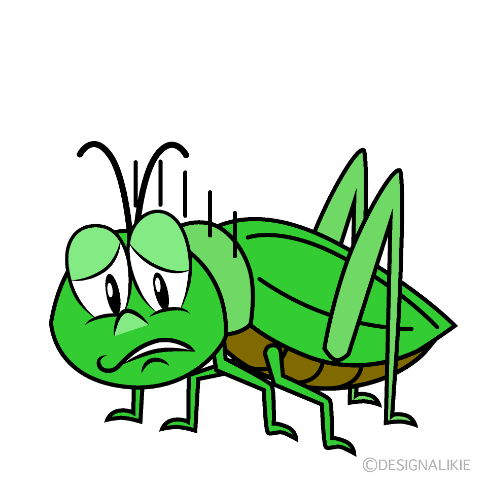 Depressed Grasshopper Cartoon Character Image