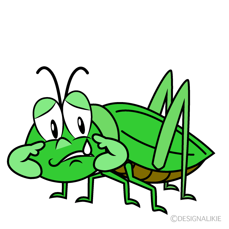 Sad Grasshopper Cartoon Character Image