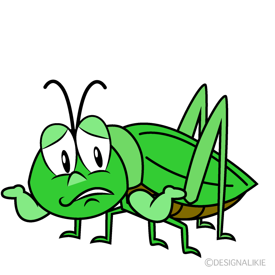 Troubled Grasshopper Cartoon Character Image