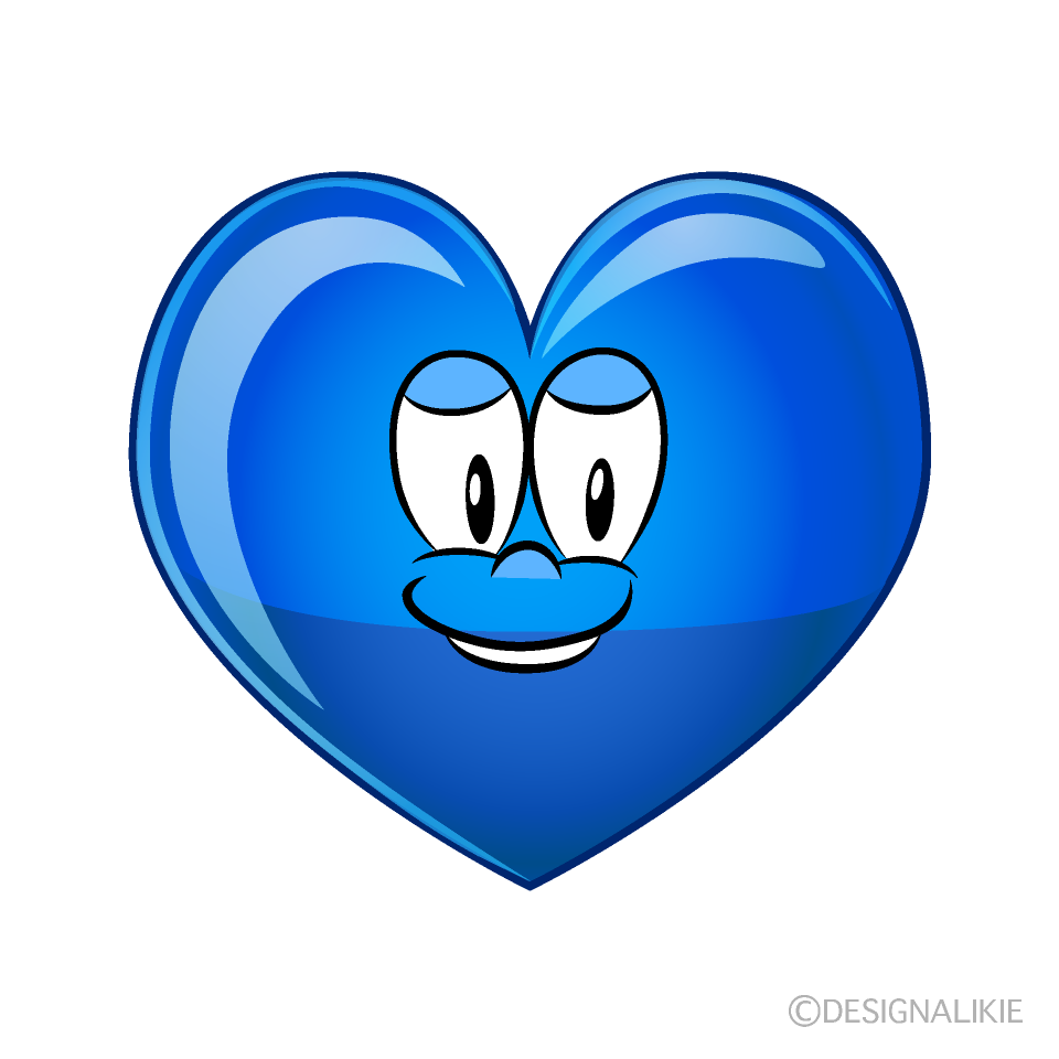 Blue Heart Cartoon Character Image