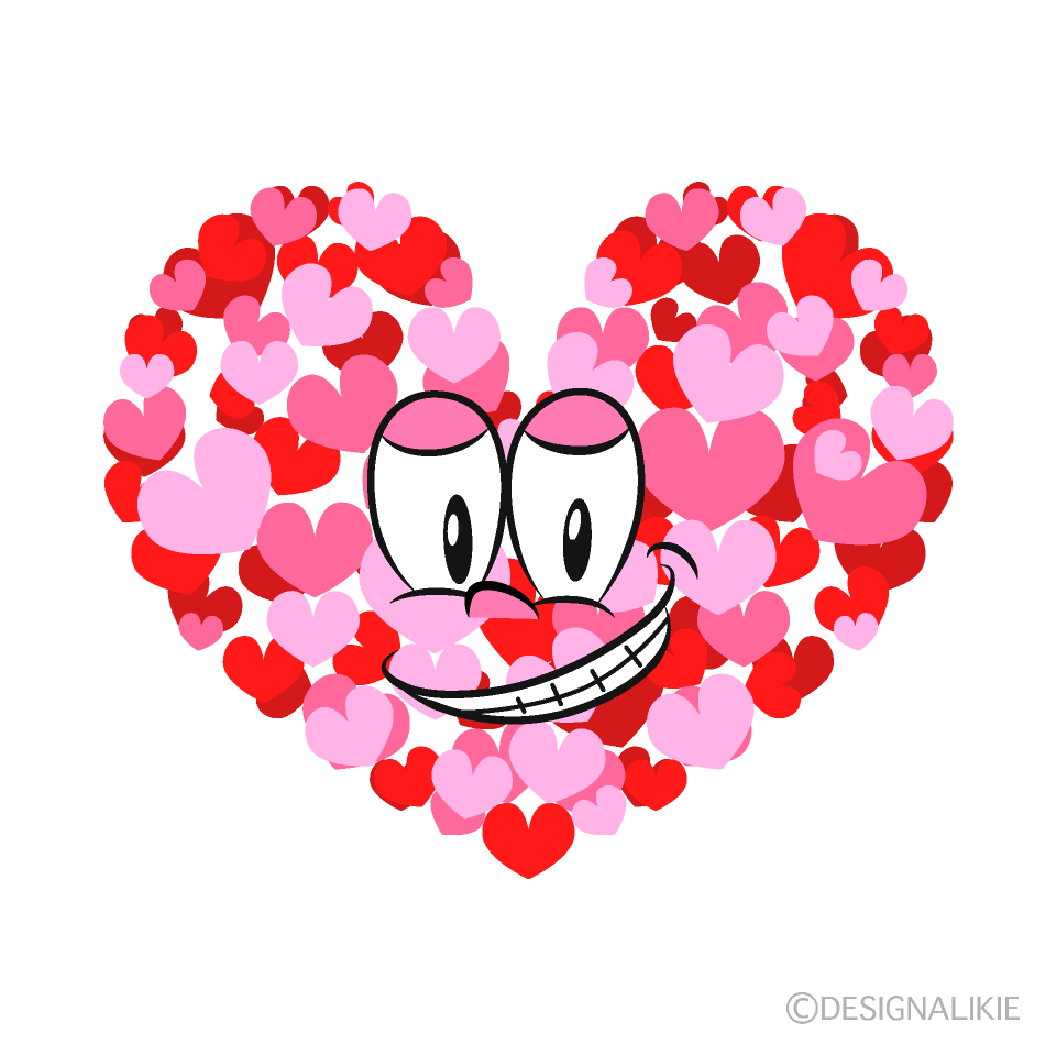 Grinning Hearts Cartoon Character Image