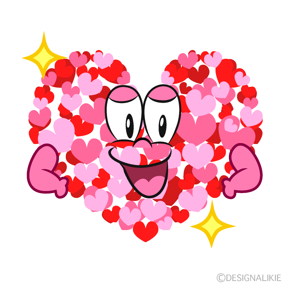Glitter Hearts Cartoon Character Image