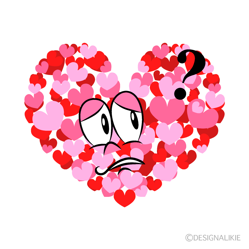 Thinking Hearts Cartoon Character Image