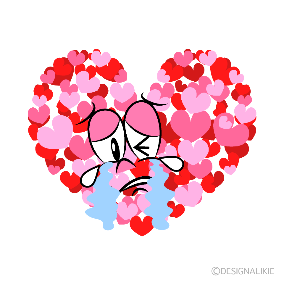Crying Hearts Cartoon Character Image
