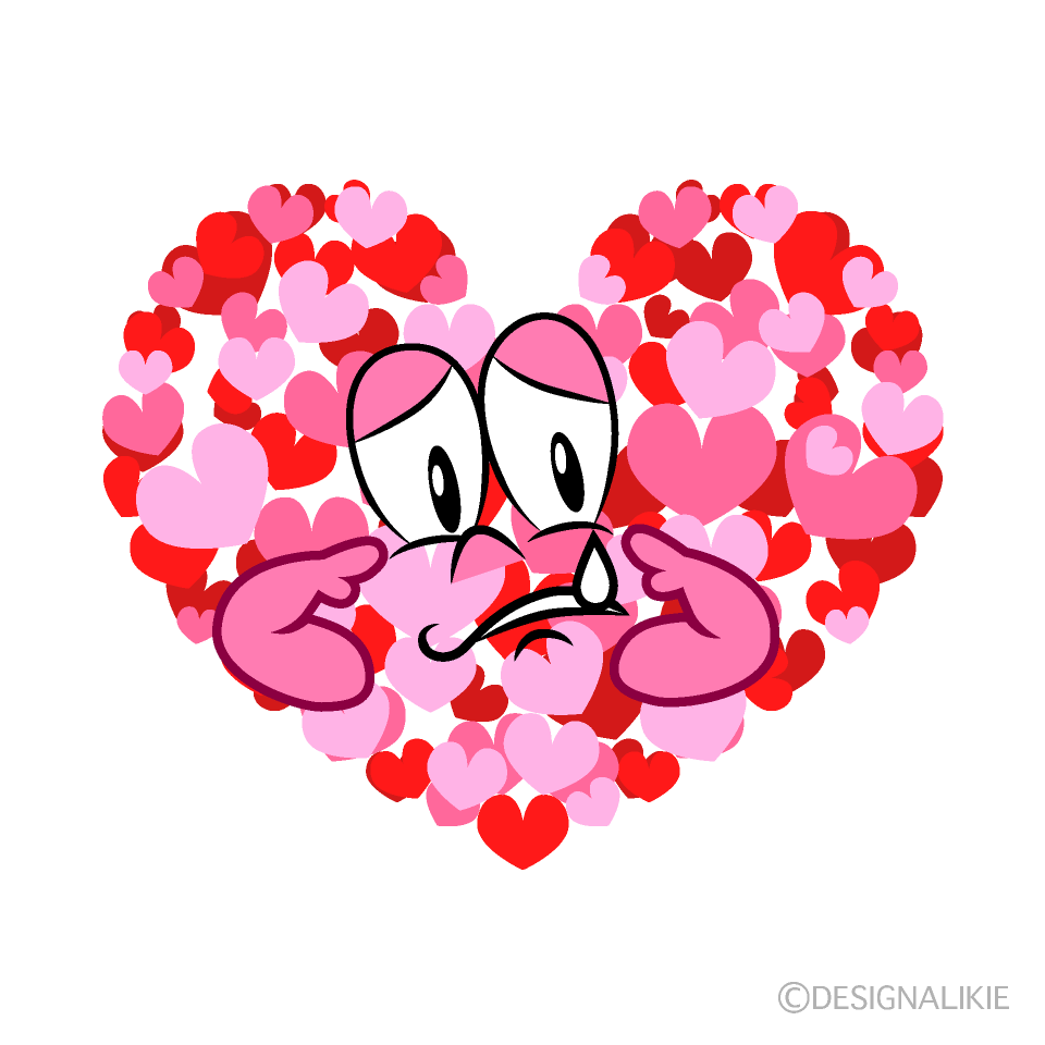 Sad Hearts Cartoon Character Image