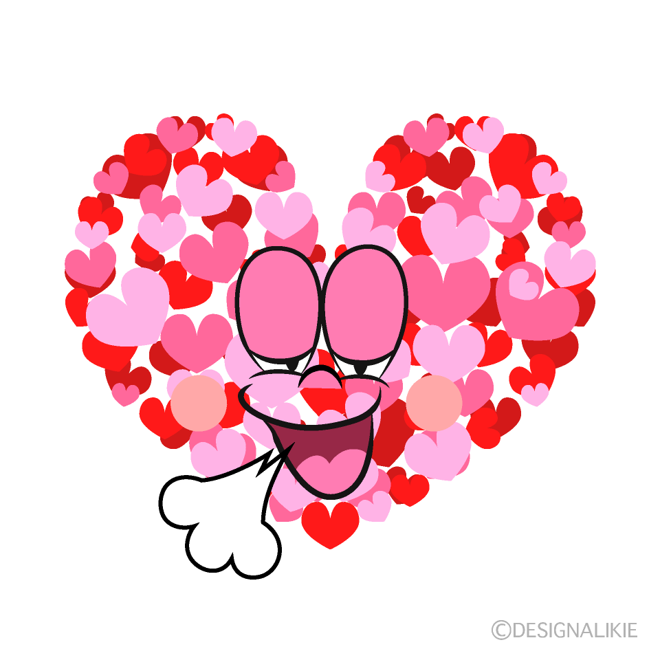 Relaxing Hearts Cartoon Character Image