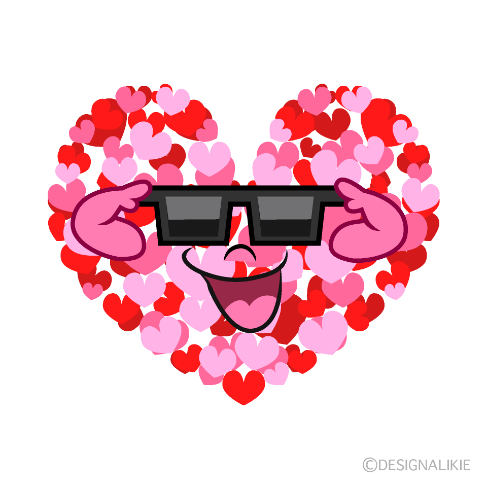 Cool Hearts Cartoon Character Image