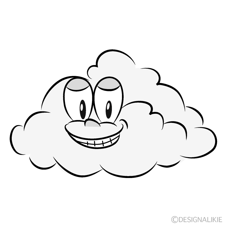 Grinning Cloud Cartoon Character Image