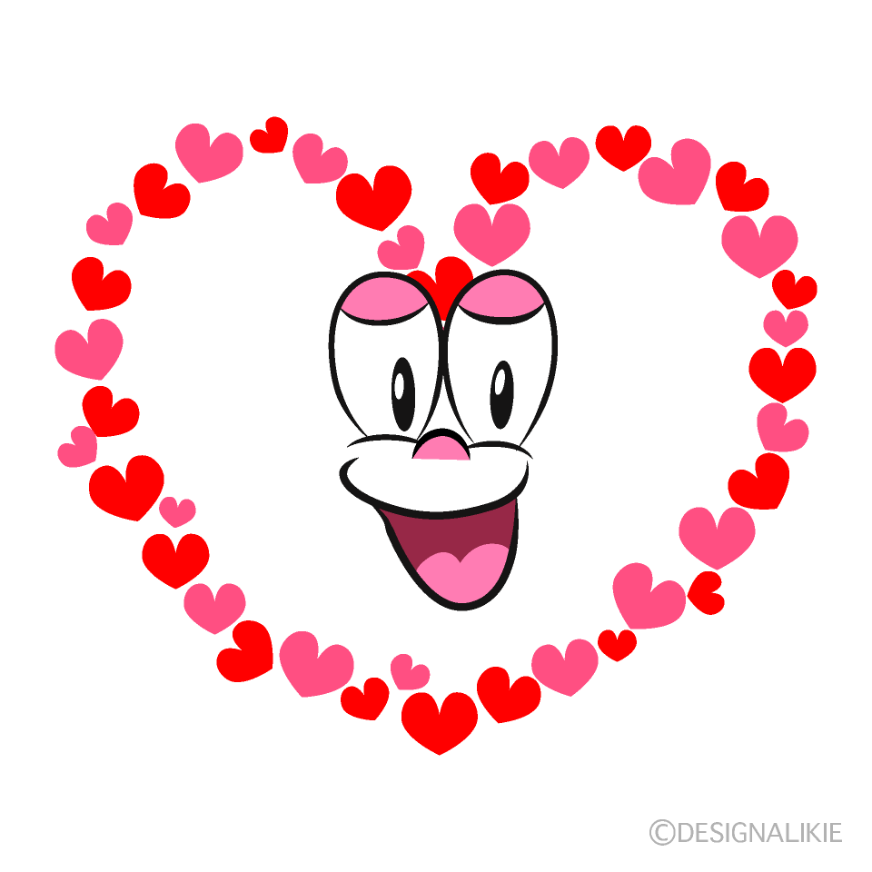 Smiling Heart Wreath Cartoon Character Image