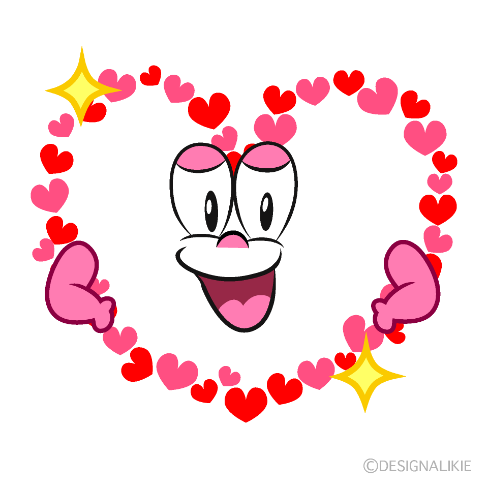 Glitter Heart Wreath Cartoon Character Image
